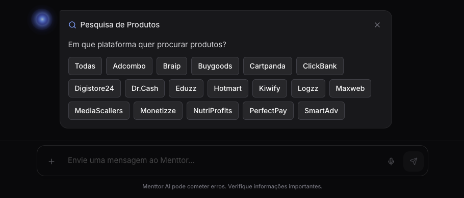 Interface real — Plataforma
